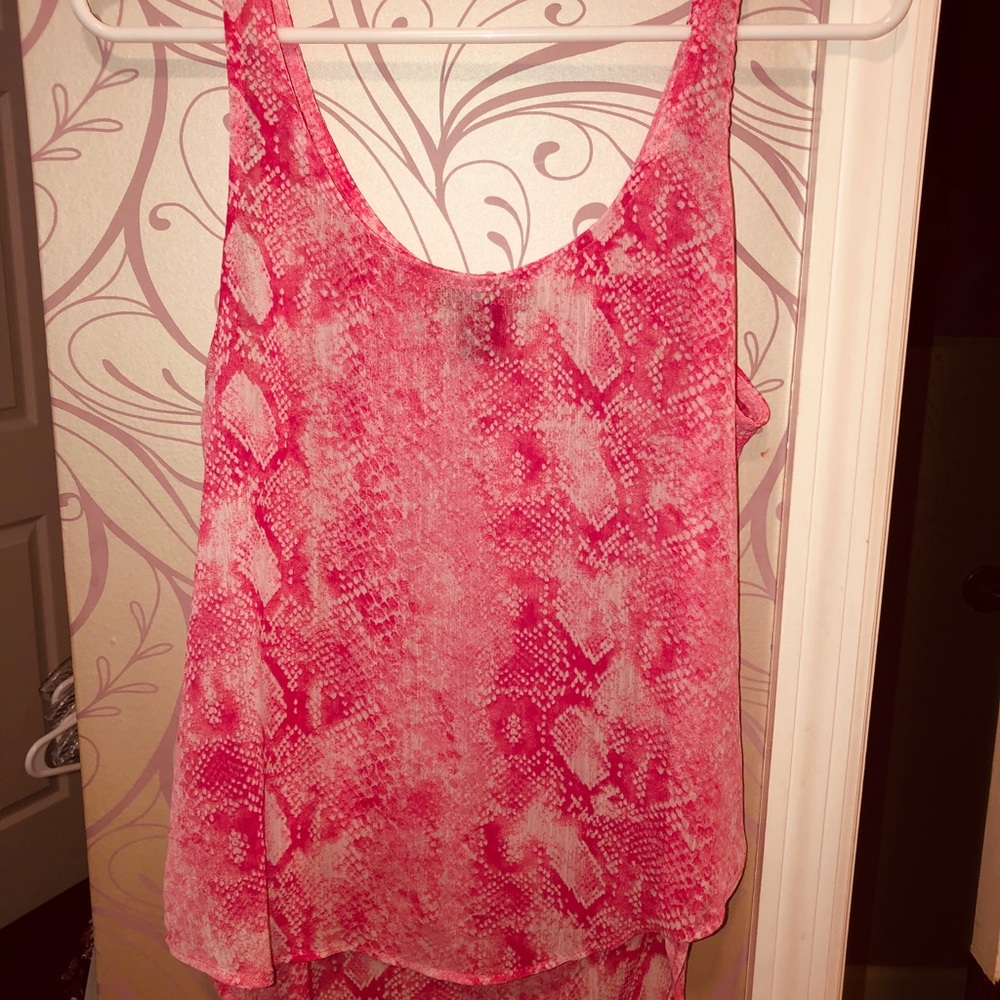 Pink snake skin tank top